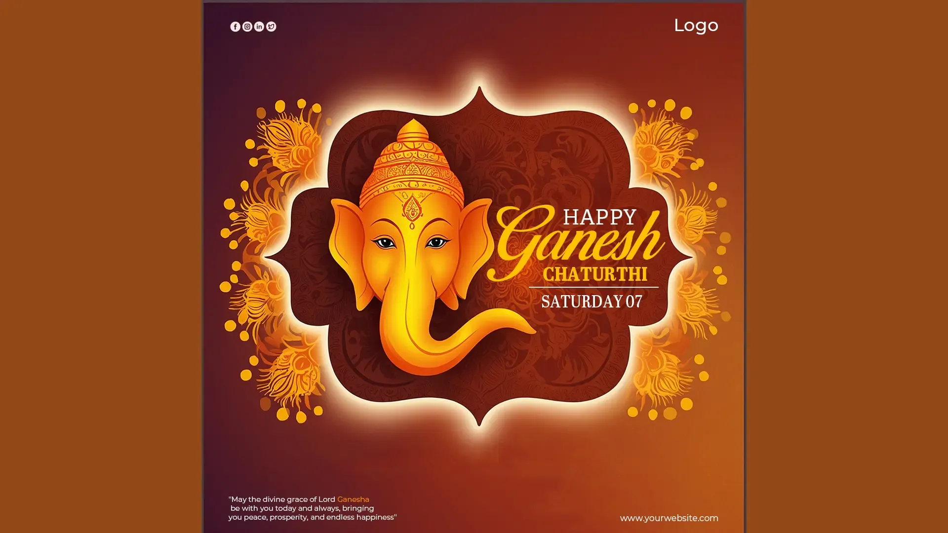 Elegant Ganesh Chaturthi Greeting Instagram Post image